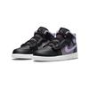 Air Jordan 1 Mid ALT SE PS Houndstooth Kids Sneakers Black White Metallic-Silver DO2493-015