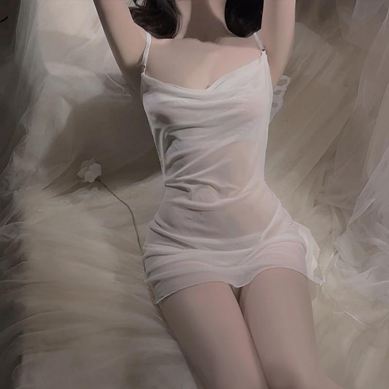 Сексуальная пижама для женщин, соблазнительная милая ночная рубашка с открытой спиной и подвязками в виде бабочки, женская пижама нового стиля