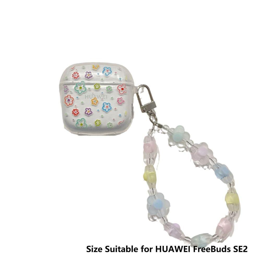 Transparent Earphone Protective Case Bracelet Soft PVC Key Chain Bluetooth Earphone Case Portable for HUAWEI FreeBuds SE2
