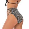 Slip Bikini Donna Sexy Vita Alta Arricciati, Costume da Bagno Monocolore Controllo Pancia per Spiaggia e Piscina