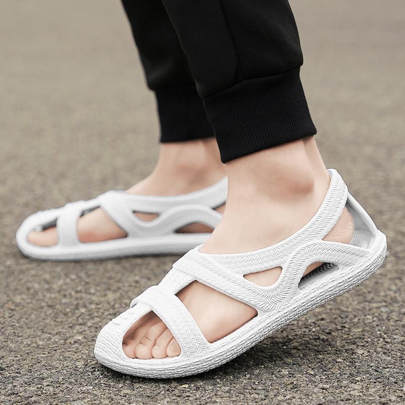 Sommermotetrend Ensfarget Utendørs Sandaler Strandsko Fritidssko Hullsko Latesko