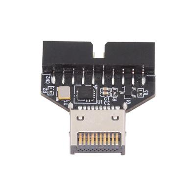 Cablecc 10Gbps IDC Socket Type E USB Front Panel Header To USB Header Extension Adapter with CH334P for Desktop Motherboards 3.1 3.0 20-Pin