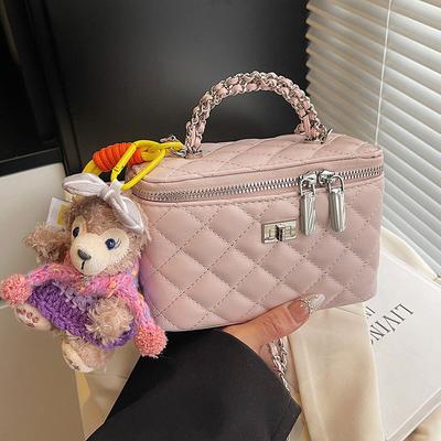 2025 New Korean Version of Casual Fashion Temperament Portable Box Bag Versatile Super Fire Temperament Commuter Chain Messenger Bag