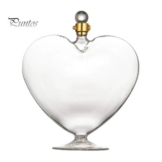 Carafe à Vin Hermétique avec Bouchon Bouchon en Forme de Cœur, Élégant Contenant de Service pour Liqueur à Texture de Cristal Carafe, Capacité 500 ml/1000 ml,