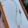 Thailand Jade Amulet Necklace with Crystal Beads and Thangka Pendant