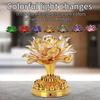 OUKENS Buddhist Lamp, 110-240V US Plug Buddha Lotus Light LED Lotus Lamp 7 Colorful Golden Buddha Night Light Buddhism Faith Supplies