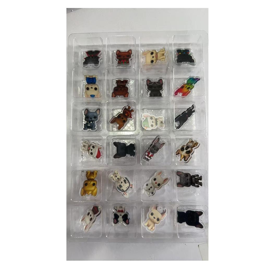 2D Plane Box With 24 Double-sided Printed PendantsChristmas Pet Dog Advent Calendar BlindBox Christmas Tree Decoration Acrylic Pendant