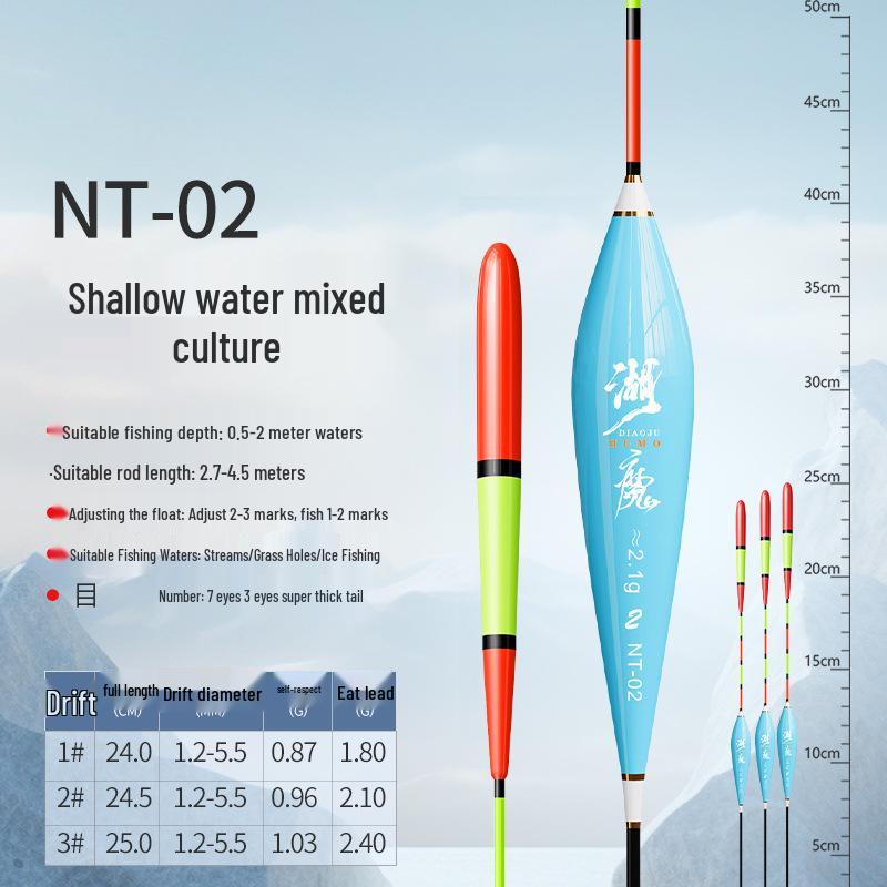 Bold Bighead Carp Float: Eye-catching, High-Sensitivity, Nearsighted Elderly Float for Shallow Water and Big Fish.