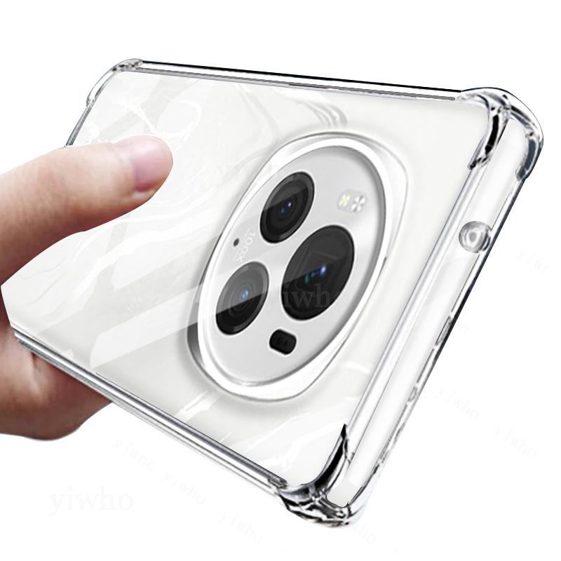 Wstrząsoodporne Przezroczyste Etui dla Honor Magic6 Pro 6.8" Miękkie Silikonowe Przezroczyste Tylne Pokrowce dla Telefonu Honor Magic 6 Ochrona Aparatu