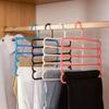 1Pcs 5 Layers Multi-functional Clothes Hangers Non-slip Pants Storage Rack Plastic Clothing Rack For Hanging And Storage