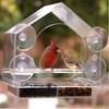 Acrylic Clear Glass Window Birds Hanging Feeder Birdhouse Food Feeding House Table Seed Peanut Suction Cup