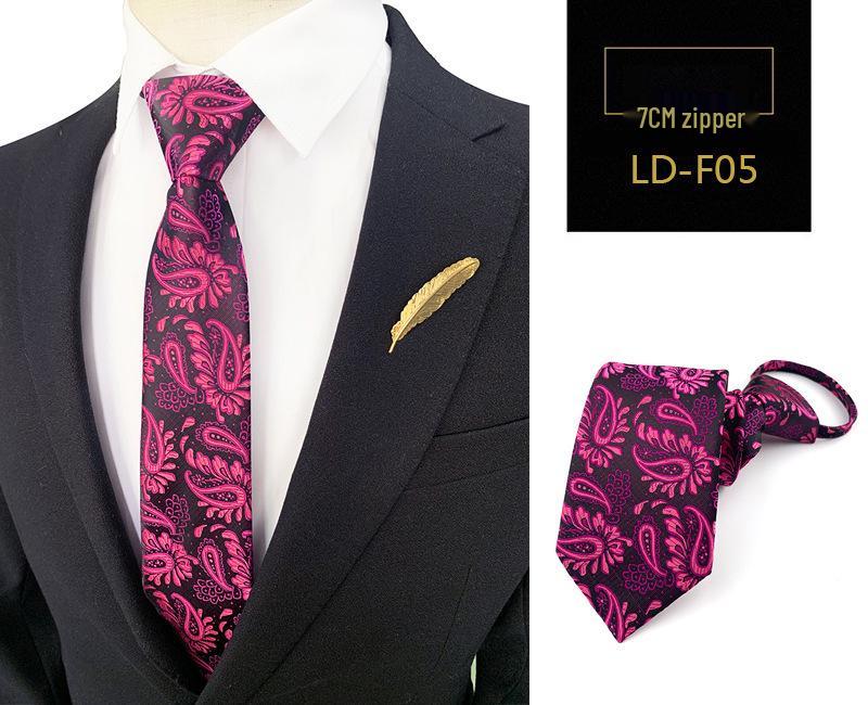 Zipper Style Knot-Free Men's Business Casual Tie