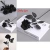 Gothic Black Rose Artificial Silk Flower Bouquet For Wedding Photography Decor