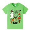 A1653 T-shirt Manches Courtes Halloween Fantôme Garçons Filles