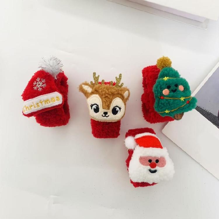 Christmas Character Costume Props Plush Snap On Wristband For Childrens School Event Safe Design