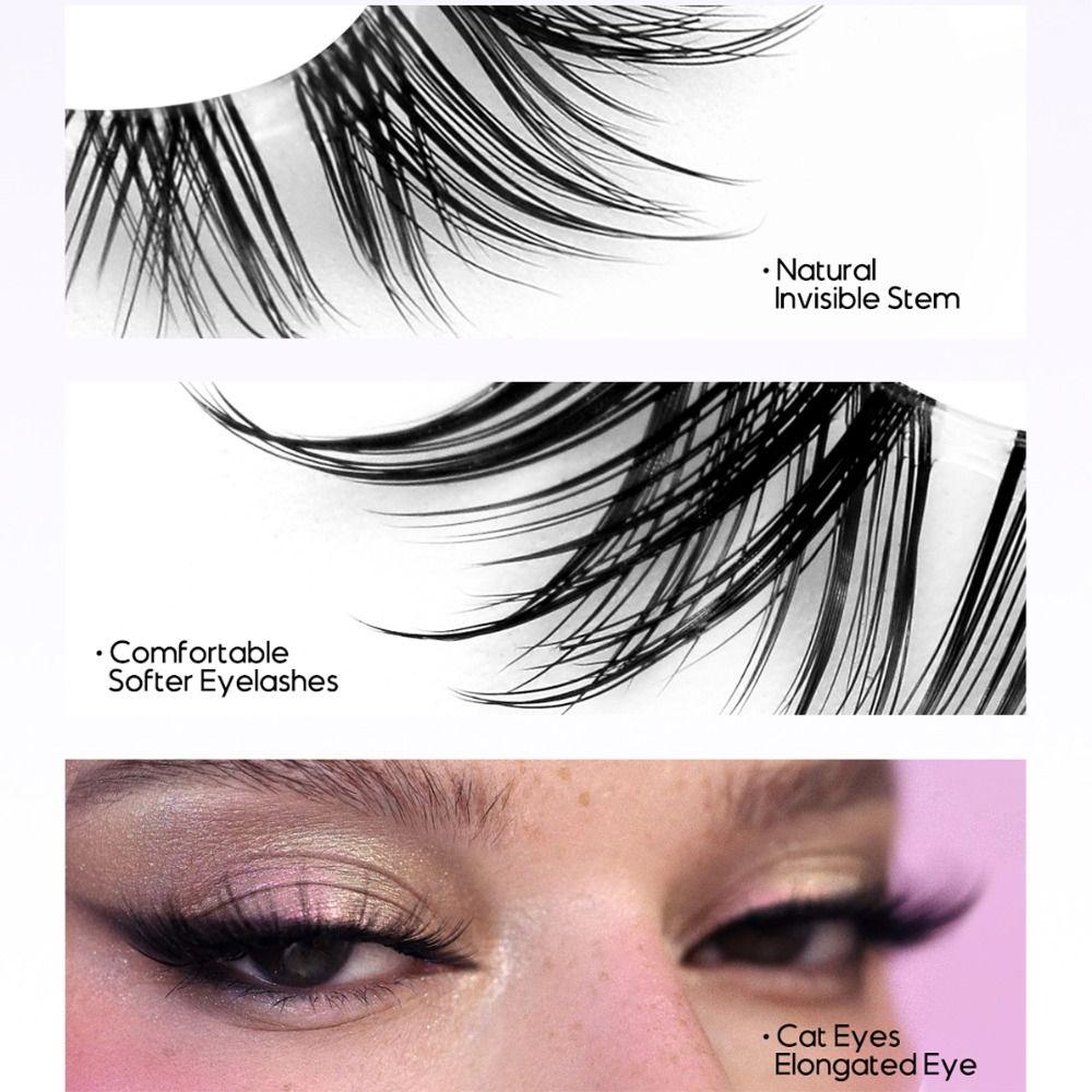 Wispy Fluffy Multilayers Cross Long Lashes Handmade 3D Messy Fake Lashes  Beauty Makeup