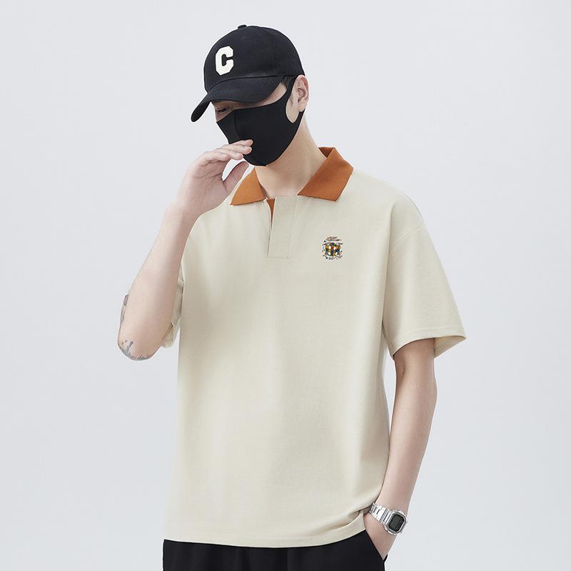 Updated Summer T-shirt Comfortable Fit Trendy Lapel Short-sleeved POLO Top T-shirt