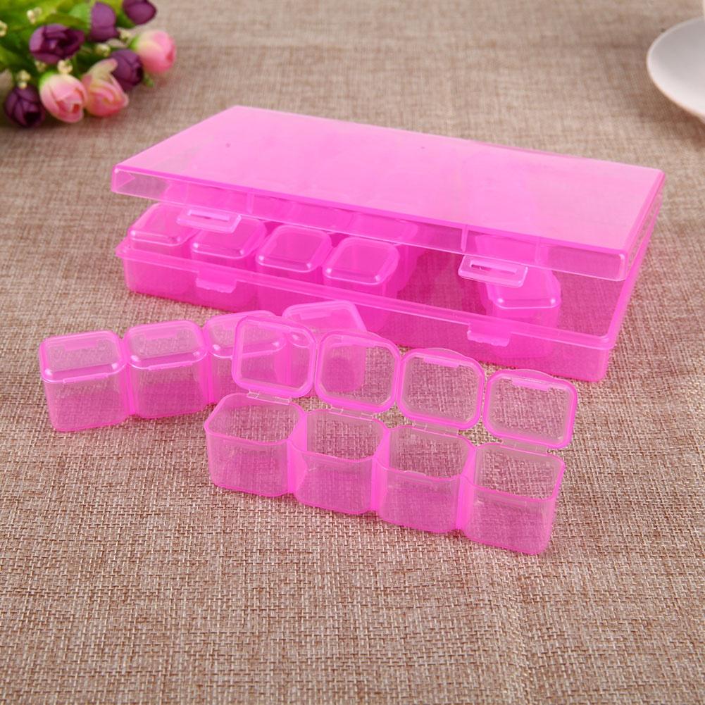 Plast 28 Fack Nail Art Verktyg Smycken Förvaringslåda Case Organizer