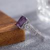 S925 Sterling Silver Inlaid Natural Amethyst Colored Treasure Ring Female Xiaohongshu Sugar Cube Design Ring