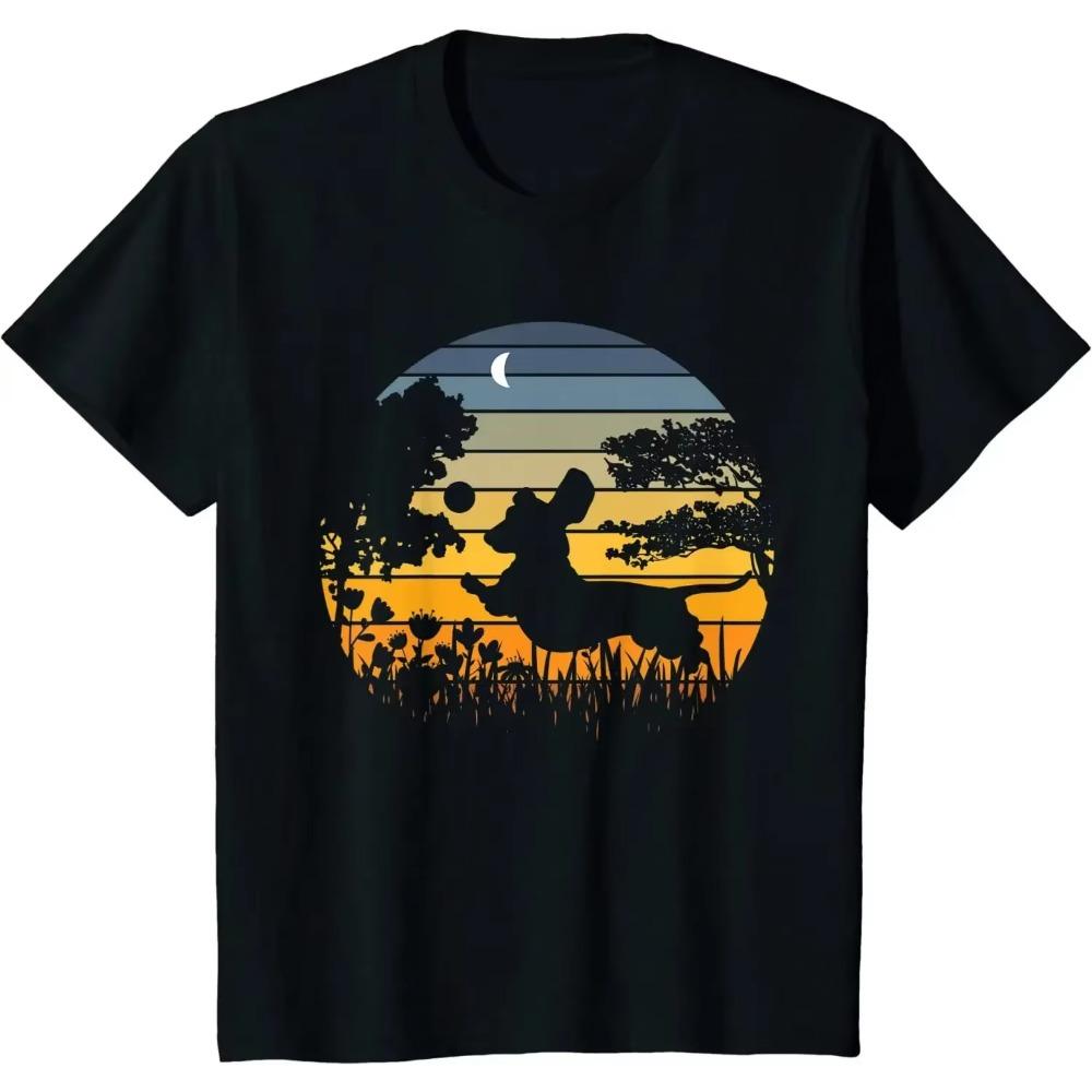 

Футболка с изображением таксы и собаки Wiener Dog Sunset Hawaii Pets Lover для мужчин и женщин, футболка большого размера, мужские футболки, винтажная футболка, повседневная XXXXXL небесно-голубой