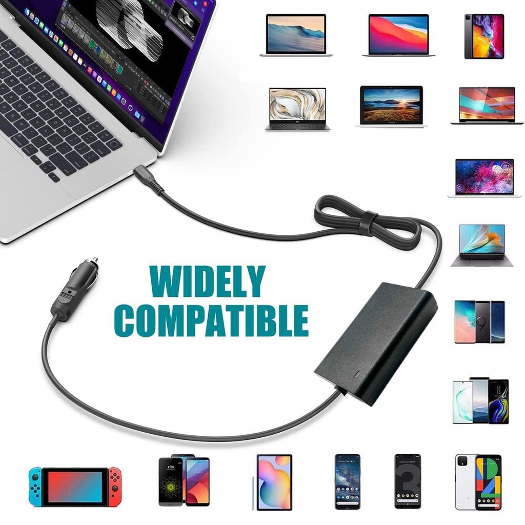 Portable Car Power Solution 12-24V Input 20V5A Output 100W USB C Vehicles Charger Adapter Wide Compatibility