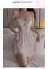 Gui Ruo Luxury Deep V Mesh Nightgown with Chest Pads - Pure Desire Style Set J3376