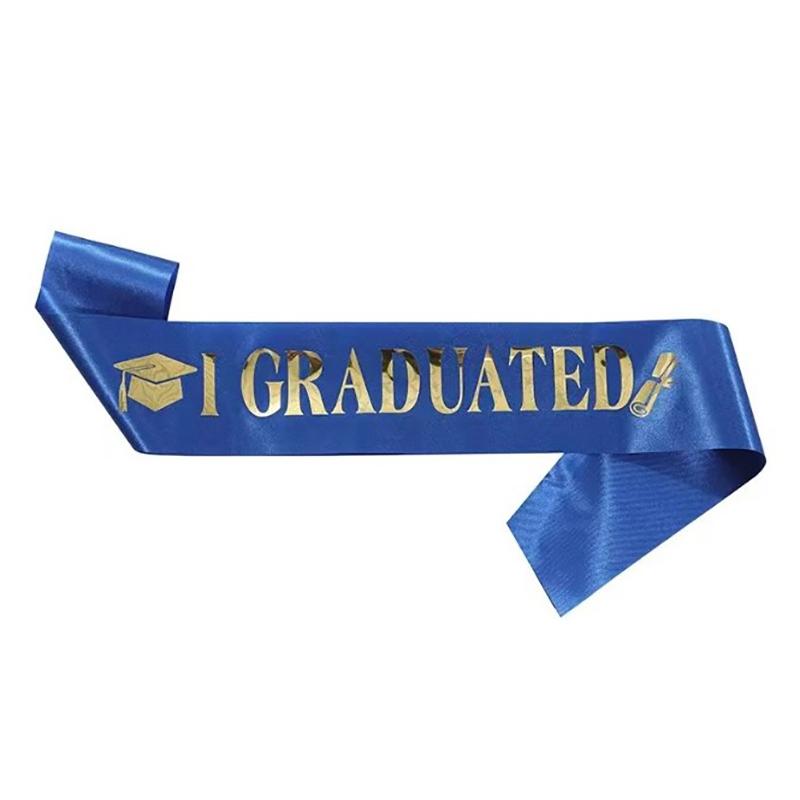 Black Gold Graduation Sash Belts Booth Props Congrate Grad Ribbon Shoulder Straps Party Supply For Graduate Decorations