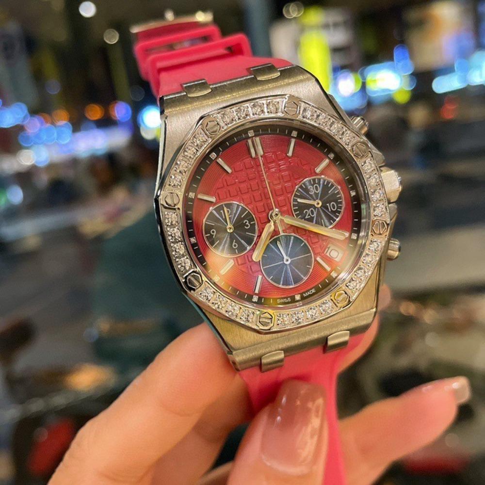 New Oak Swiss Quartz Offshore Watch Women's New Personality Fashion Rubber Large Dial Electronic Waterproof Watch
