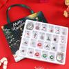 24 Days Xmas Theme Countdown Calendar With 2pcs Diy Charm Bracelets & Necklaces Kits Christmas Surprise For Girls Teens Women