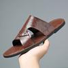Plus Size 50 Fashion Men Soft Bottom Sandals Solid Color Open Toe Leather Walking Shoes New Beach Breathable Antiskid Slippers