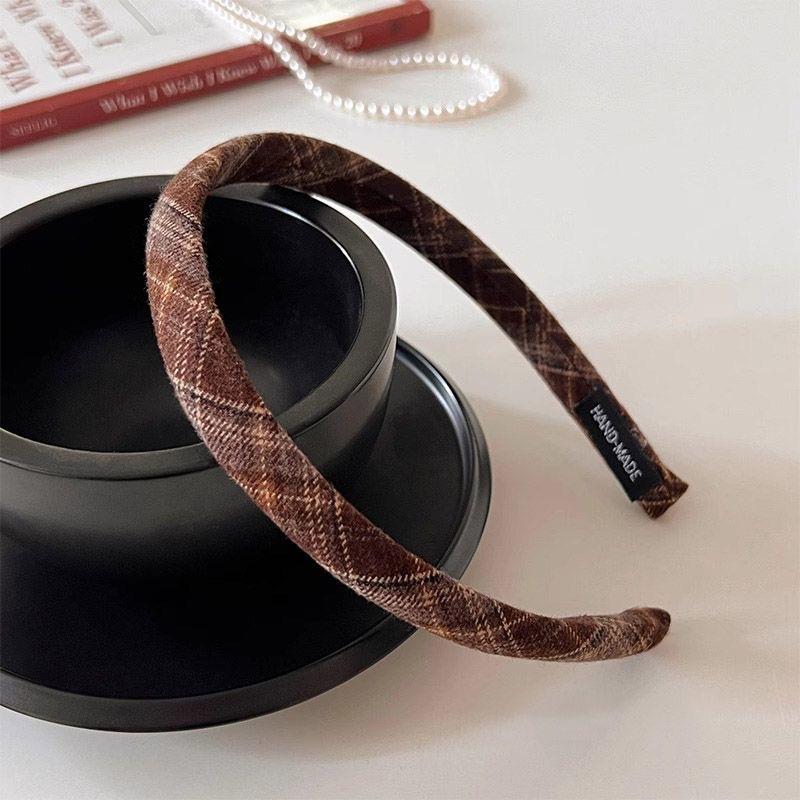 

Ретро оксамитовий обруч для волосся Французький елегантний обруч для голови з широкими полями Головний убір для дівчини Проста все в тон шпилька 1.5cm