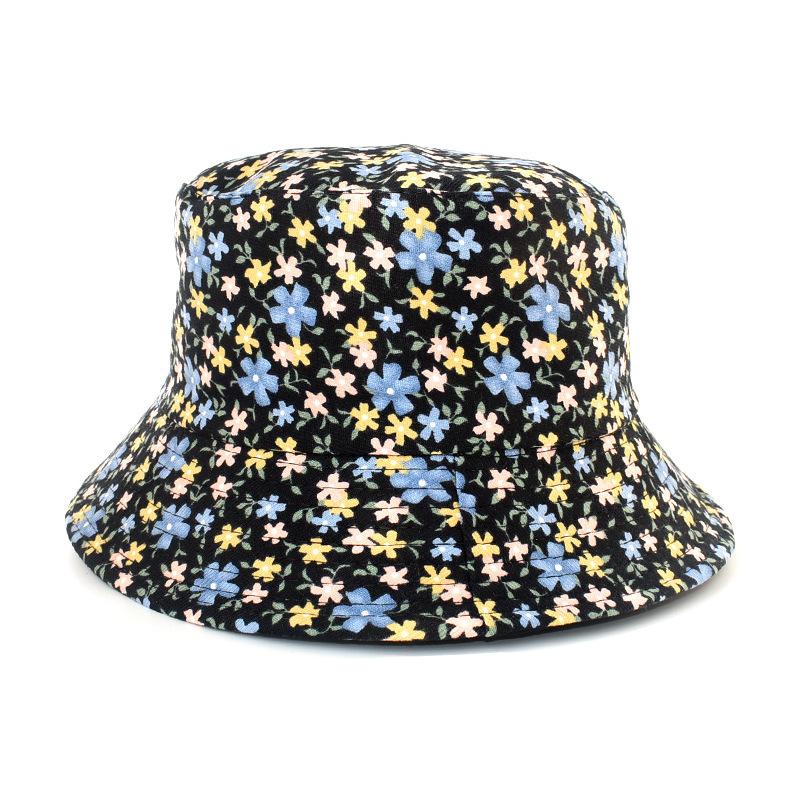 Spring and Autumn New Pot Hat Fashion Sun Hat Double-sided Wear Small Floral Bucket Hat Casual Sun Hat Female Tide