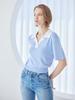 AYIHOLIC CASHMERE Tailor One-Button Crop Polo