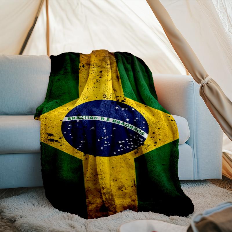 1PC Brazil Artwork Printed Soft Flannel Blanket Throw for Adult Bedroom Living Room Sofa Camping Travel Fan Gifts Christmas Gifts