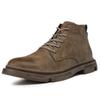 Autumn and winter British Martin boot men's high-top retro leather shoes medium-top casual shoes fleece thermal tooling short boots men's trendy shoes