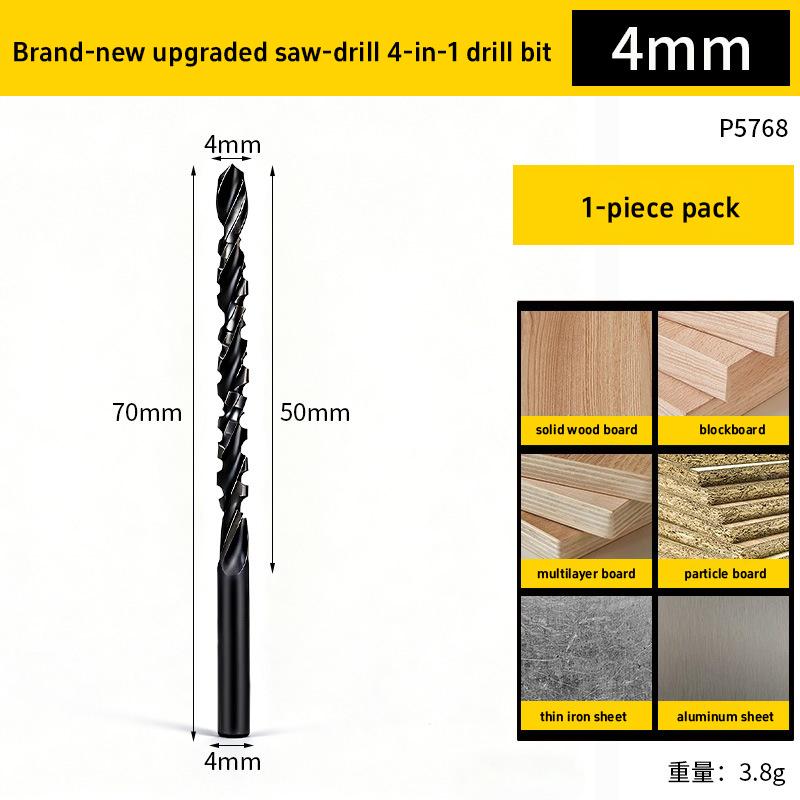 HSS Universal Drill Bit For Drilling Reaming Woodworking Electric Drill Serrated Drill Cutting In Wood Metal Versatile 4 In 1
