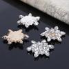 Engood 50Pcs Christmas Snowflake Crystal Rhinestone Button Embellishment DIY Hair Accessories Sewing Trim Embellishment Craft