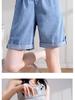 2026 Women's Plus Size Ice Silk Denim Shorts - Summer Thin, Loose Fit, Wide Leg, Tencel, Mid-Length