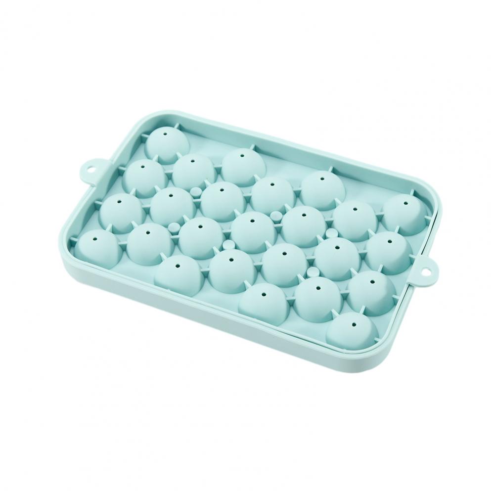 Soft Bottom Ice Mold Sphere Silicone Ice Cube Tray with Lid Easy-release Round Ball Mold for Whiskey Cocktails