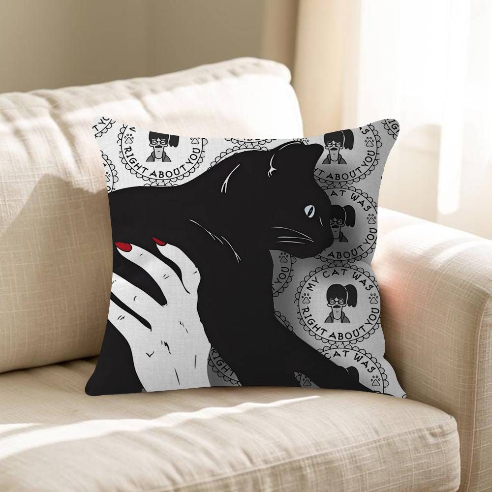 Cool Black Cat GATOS Prints Personalized Pillow Dust Cover Bedroom Kids Party Decoration Pillowcase Birthday Children Gift