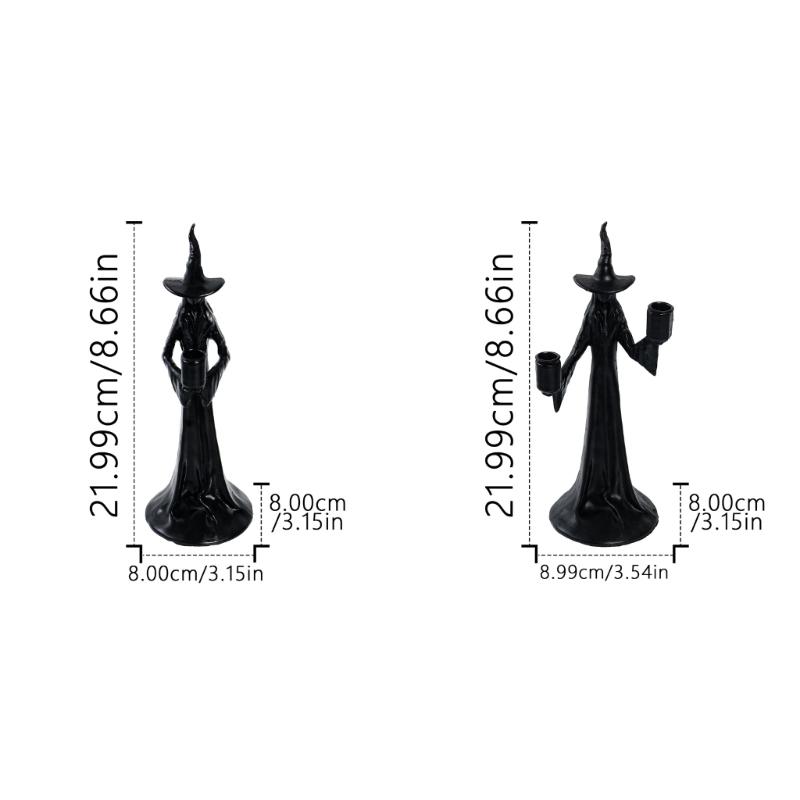 Halloween Witch Sculpture Candle Stand With Base Durable Resin For Party