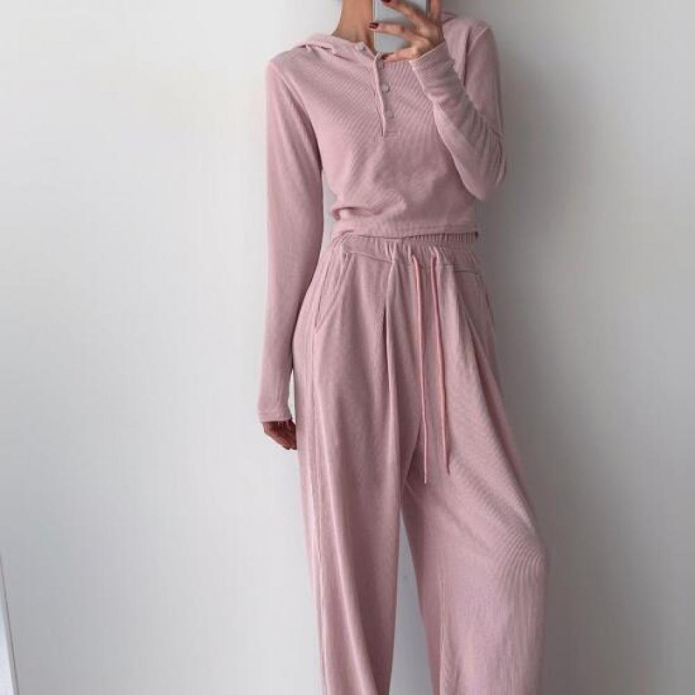New Arrivals Open Run Crop Long Sleeve T shirT buTTon Ribbed Hoodie High waisT T