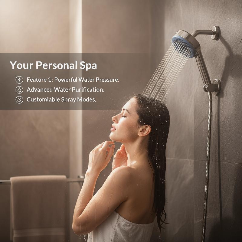 1pc Filtered Supercharged Shower Head Four-speed Adjustment With Water Seal Multi-functional Home Shower Bathroom Accessories