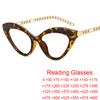 Retro Brand Presbyopia Glasses Blue Light Filter Cat Eye Reading Glasses Women +3 Unique Chain Legs Design