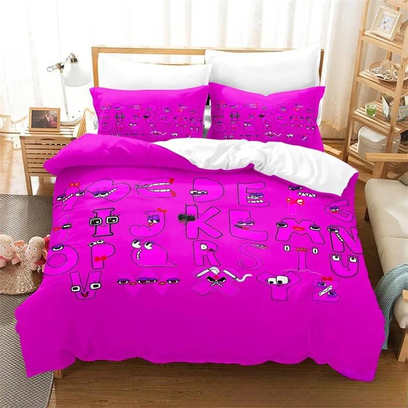 3D Print Cartoon Alphabet Lore A-Z Bedding Set Boys Girls Twin Queen Size Duvet Cover Pillowcase Bed Kids Adult 2/3pcs