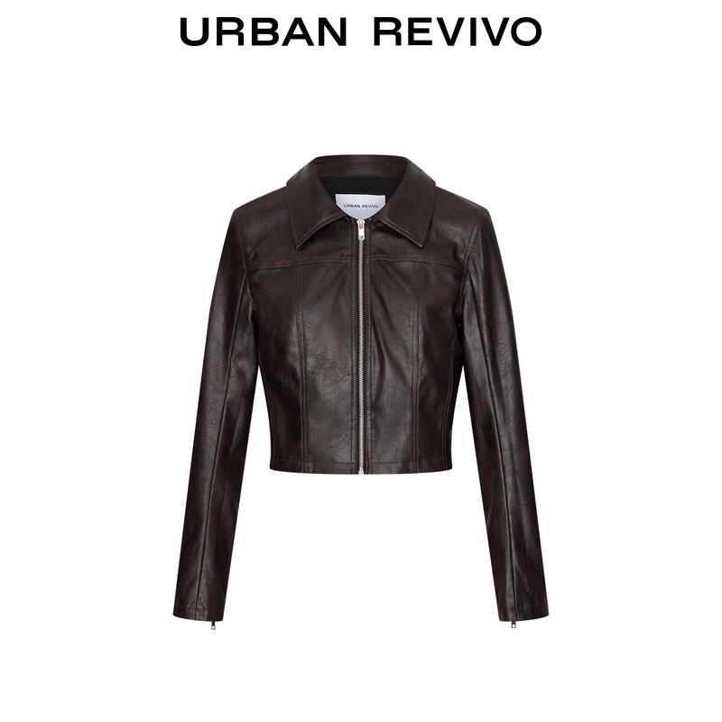 UR 2025 Winter Retro Multi-Zipper PU Jacket