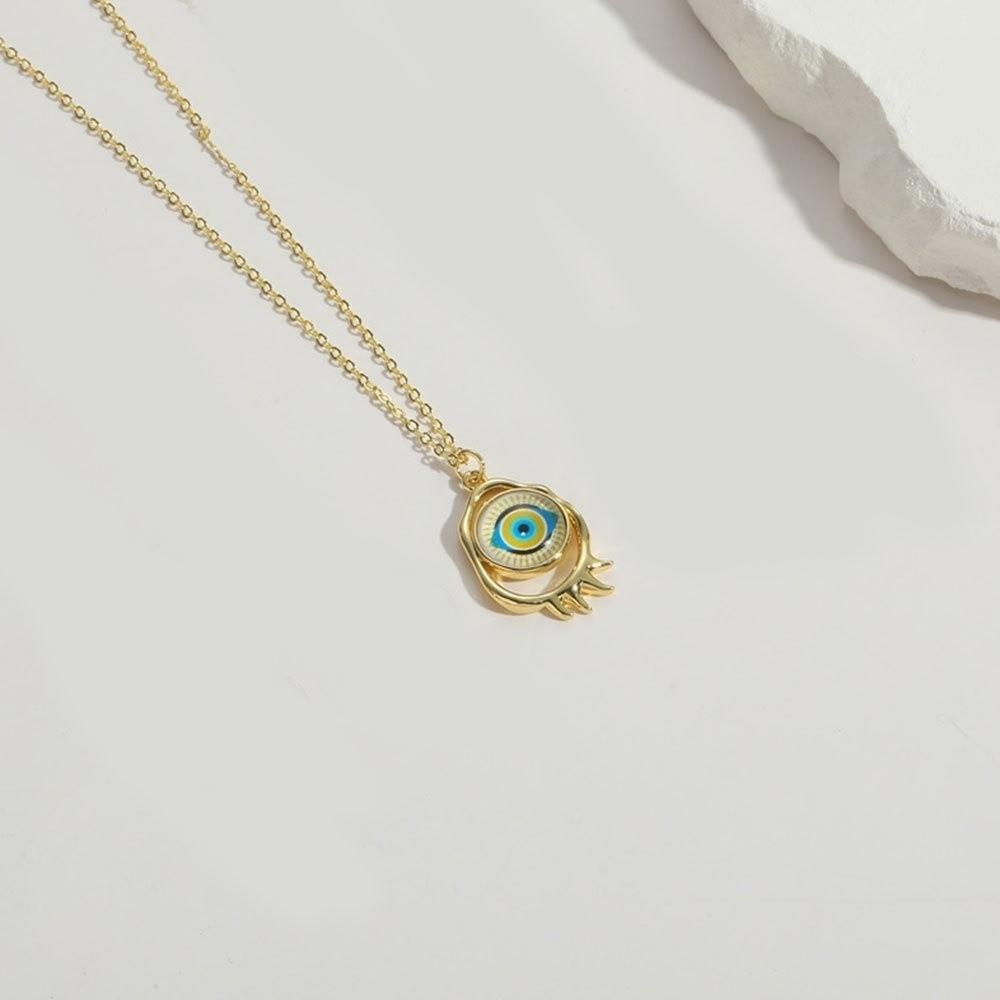 Pendant Devil's Eye Necklace Copper Resin Banquet Clothes Neck Chain  Clothes Accessories