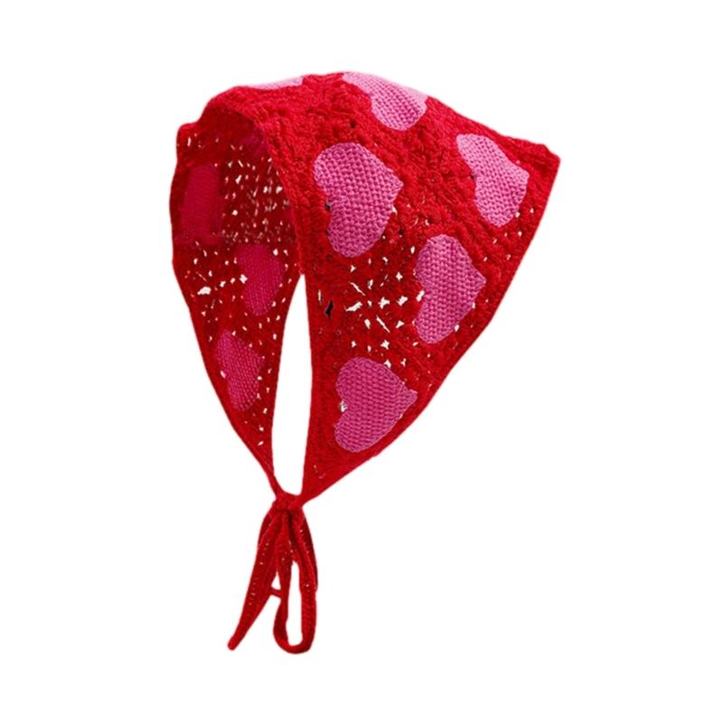 Elastic Hair Scarf Frog/ Heart Pattern Hair Scarves Female Outdoor Kerchief