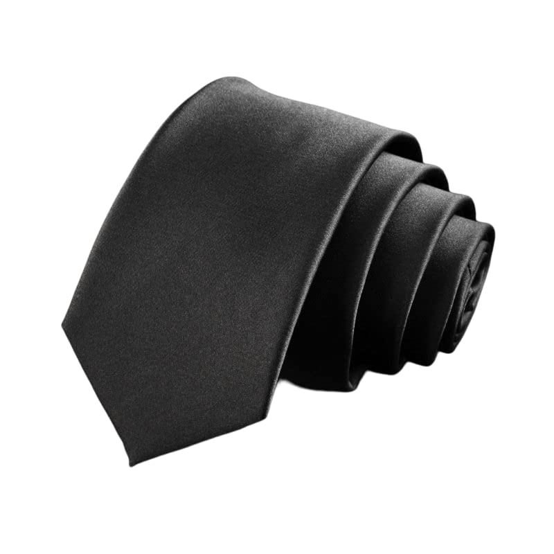 [NECOTIA] [Amazon Exclusive Brand] One-touch fastening tie for funerals  Matte Black, Solid Color (5cm, 6cm, 8cm) (8cm wide, 48cm One-touch fastening