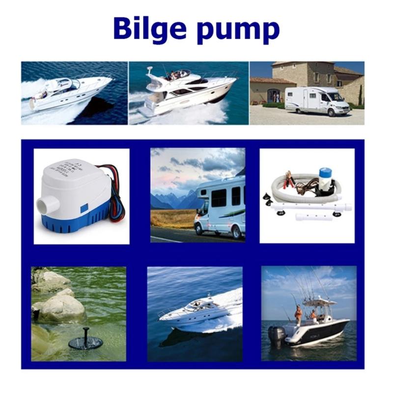 Auto Bilge Pump High Efficiency 1.06Inch Outlet Automatic Marine Submersible Water Pump Bilge Pump for Boats Yachts Pool